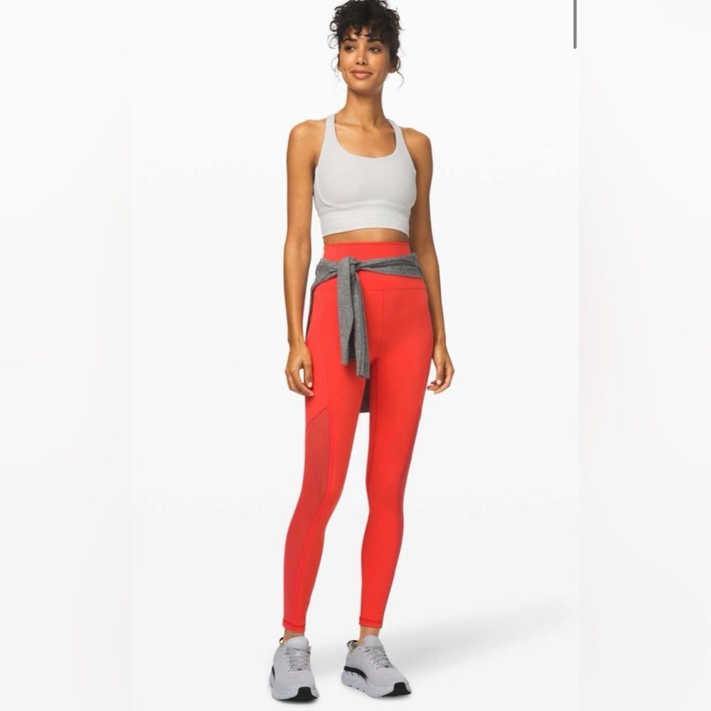 Lululemon Mastered Motion High-Rise Tight 28 Thermal Red Everlux Leggings Sz 4